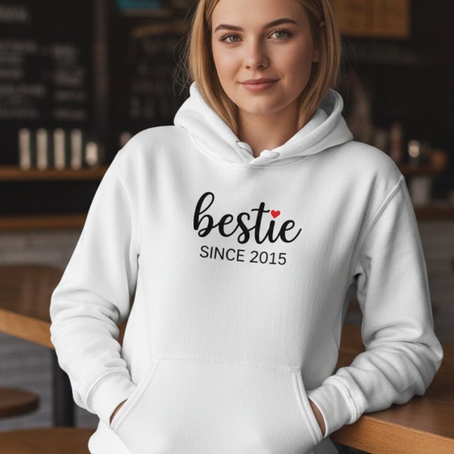 Moletom Personalized Besties Hoodie BFF Date Shirt (Criador carregado)