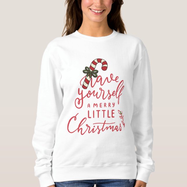 Moletom Personalized Candy Cane Script Christmas  (Frente)