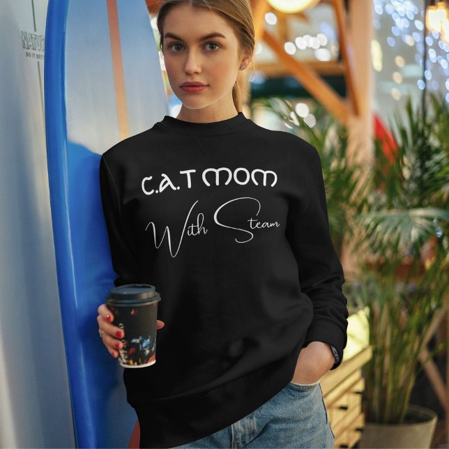 Moletom Personalized Cat Mom Pet Lover White Script Black (Criador carregado)