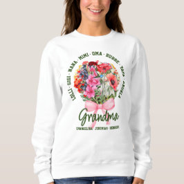 Moletom Personalized GRANDMA Nana Mimi Gigi Mother's Day