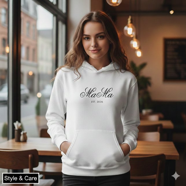 Moletom Personalized Mama Est Stylish Comfort Wear Hoodie (Personalized Mama Est Stylish Comfort Wear Hoodie)