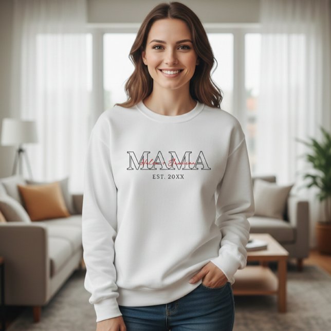 Moletom Personalized Mama Hoodie with Name and Year (Criador carregado)