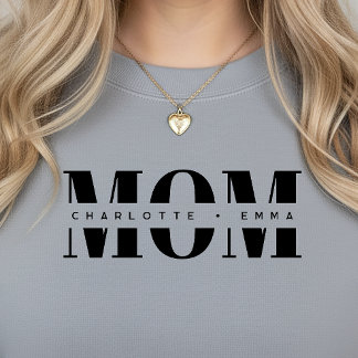 Moletom Personalized MOM Kids’ Names, Modern Chic Mom Gift