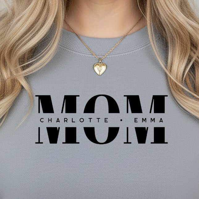 Moletom Personalized MOM Kids’ Names, Modern Chic Mom Gift (Criador carregado)