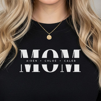 Moletom Personalized MOM Kids’ Names, Modern Chic Mom Gift