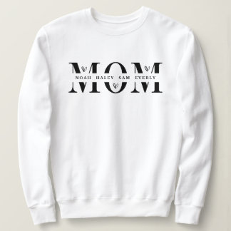 Moletom Personalized Mom Sweatshirt With Kids Names Gift