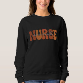 Moletom Personalized Nurse Name Retro Wavy Typography