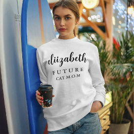 Moletom Personalized Pet Lover Black Script Name Cat Mom