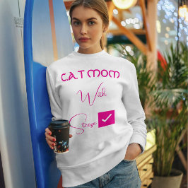 Moletom Personalized Pet Lover Pink Script Funny Cat Mom