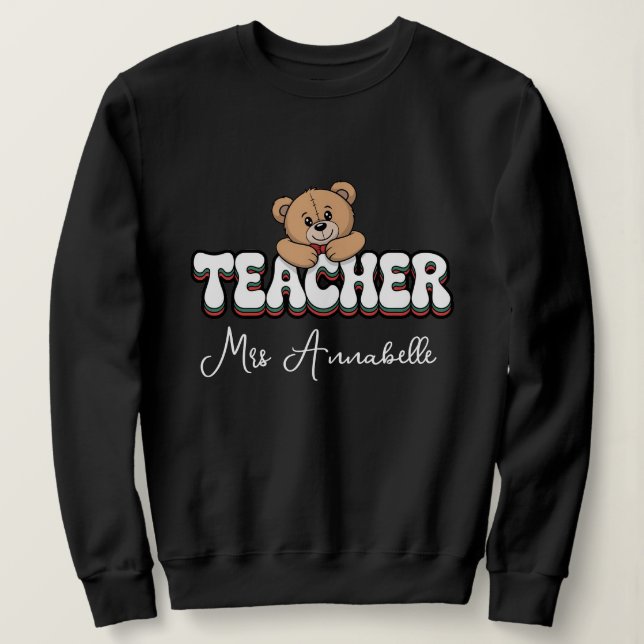 Moletom Personalized teacher Retro style  design  (Frente do Design)