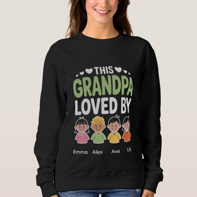 Moletom Personalized This Grandpa Loved By – Custom Kids  (Frente)