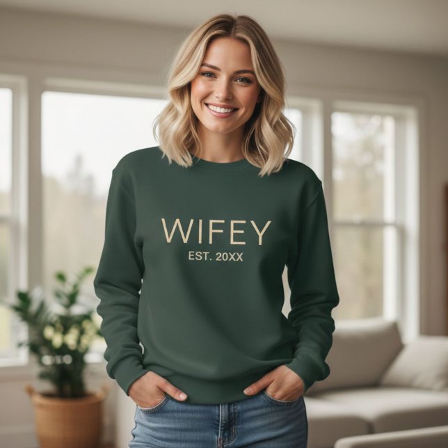 Moletom Personalized Wifey Sweatshirt (Criador carregado)
