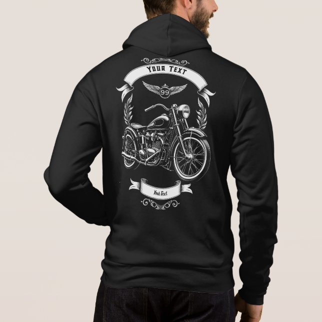 Moletom Personalized Winter Biker Skull Motorcycle Zip (Verso)