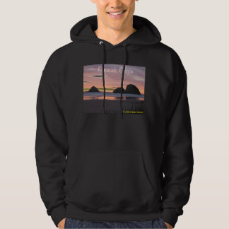 Moletom Perto do oceano, preto do Hoodie de Oregon