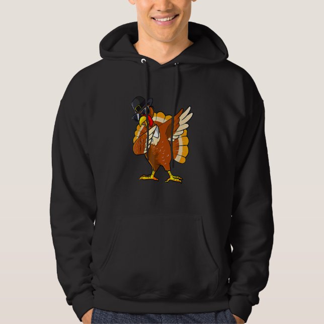 Moletom Peru de Dabbing Dia de Ação de Graças Pilgrim Meni (Frente)