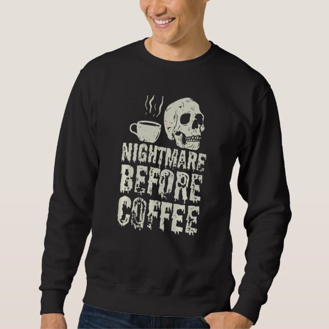 Moletom Pesadelo Antes do Café Esqueleto & Caneca Hallowee (Frente)