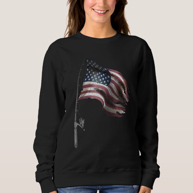 Moletom Pesca Rob American Flag Tee Pescador Patriótico (Frente)