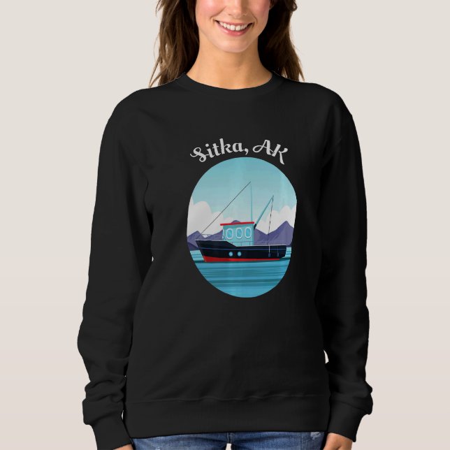 Moletom Pescador de embarcações de pesca Sitka Alaska (Frente)