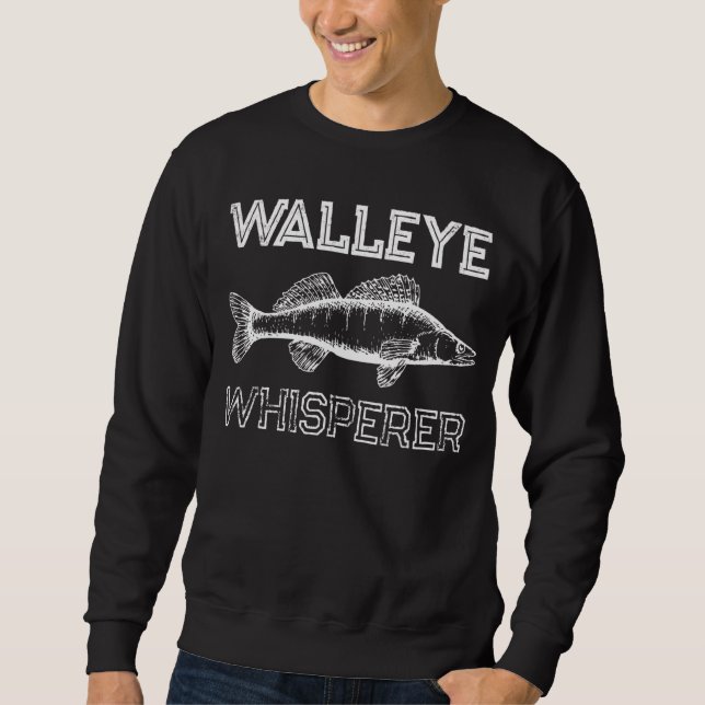 Moletom Pescador de Whisperer Walleye, Pesca De Gelo Sortu (Frente)