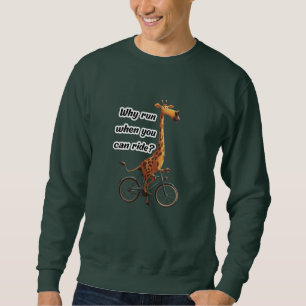 Moletom Pescoço longo, bicicleta pequena - girafa divertid