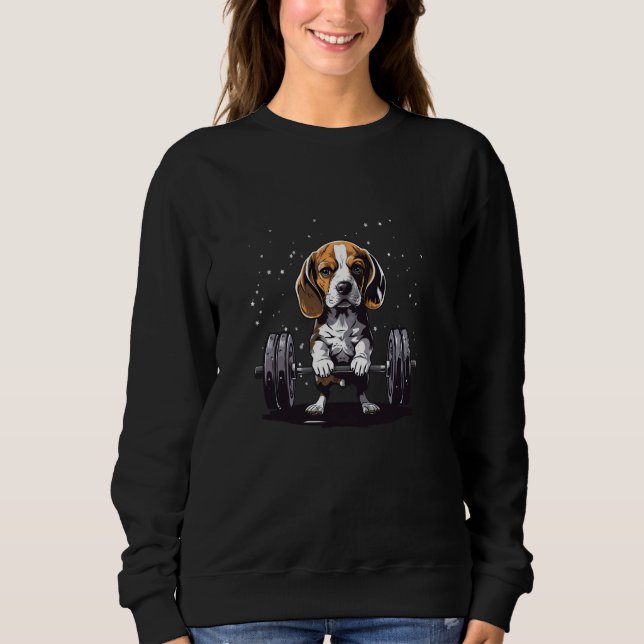 Moletom Peso Da Bomba Levantando O Beagle Engraçado 2 (Frente)