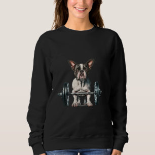 Moletom Pesos De Bomba Levantando Boston Terrier 8 Engraça