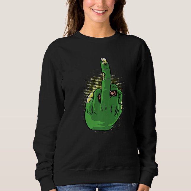 Moletom Pessoa Corajosa com Dedo do Meio Zumbi  (Frente)