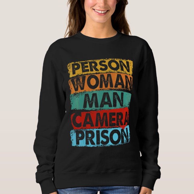 Moletom Pessoa  Mulher  Homem  Câmera  TV  Prisão   (Frente)