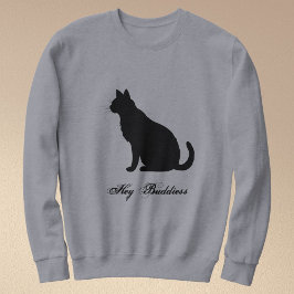 Moletom Pet Black Cat Lovers Funny Quote Customized Grey