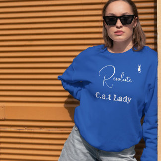 Moletom Pet Lover Blue And White Script Customized Cat Mom