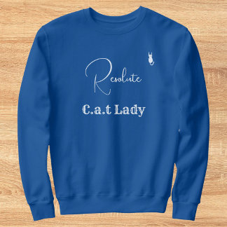 Moletom Pet Lover Blue And White Script Customized Cat Mom