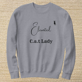 Moletom Pet Lover Grey And Black Script Cat Mom Customized