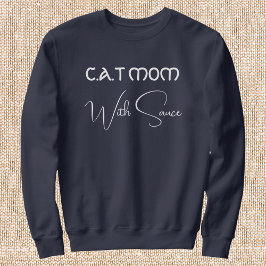 Moletom Pet Lover Personalized Script Cat Mom Navy Blue