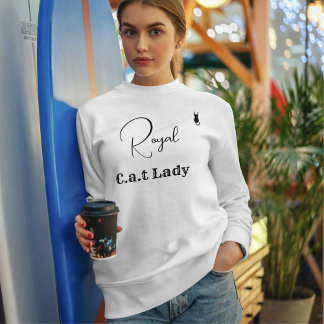 Moletom Pet Lover White And Black Script Cat Mom Customize