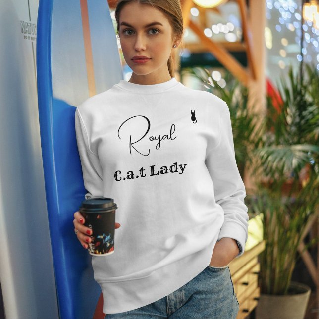 Moletom Pet Lover White And Black Script Cat Mom Customize (Criador carregado)