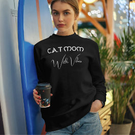 Moletom Pet Lover White Script Cat Mom Personalized Black