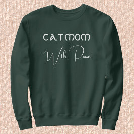 Moletom Pet Lover White Script Deep Forest Custom Cat Mom