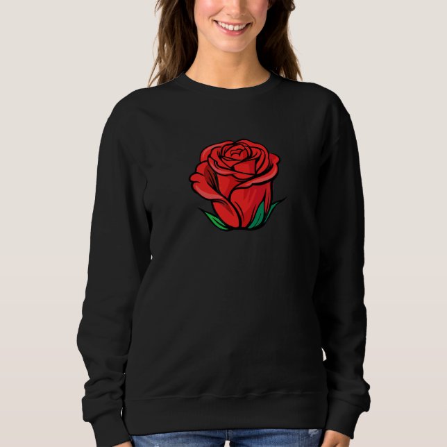 Moletom Pétala Floral de Rosa Vermelha em Flor (Frente)
