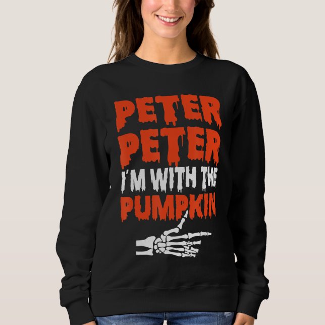 Moletom Peter I'm with the Pumpkin Halloween Costume Coupl (Frente)