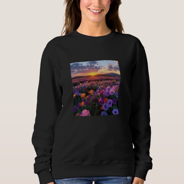 Moletom Petunia Flower Field Linda Placa do Sol (Frente)
