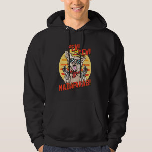 Moletom Pew Pews Madafakas Chihuahua Com Uma Arma Vestida