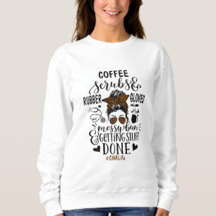 Moletom Ph Leopard Messy Bun Enfermeira CNA Vivendo Café
