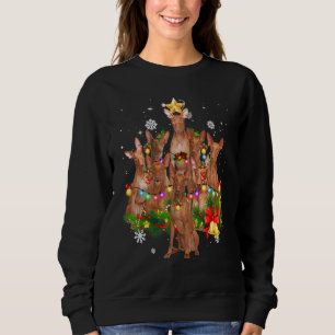 Moletom Pharaoh Hound Christmas Dog Tree Luzes Pajamas Fa