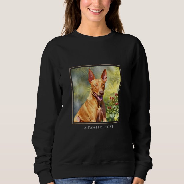 Moletom Pharaoh Hound Dog Garden Flowers Pintando Pet Mãe (Frente)