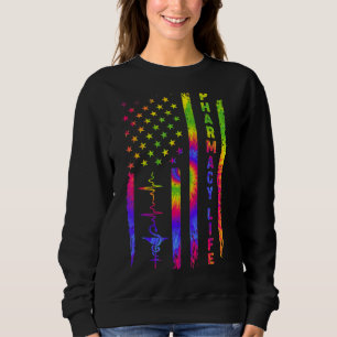 Moletom Pharmacy Life Pharmacist American Flag Tie Dye