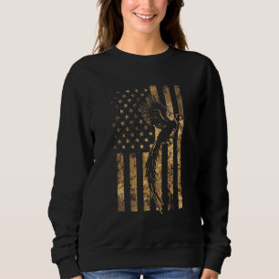 Moletom Pheasant Bird Hunter American Flag Camouflage Phea