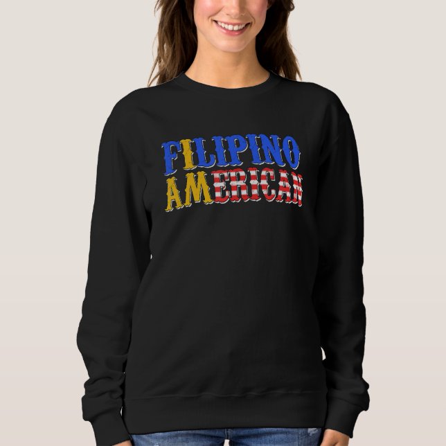 Moletom Philippines Proud Filipino America American Flag H (Frente)