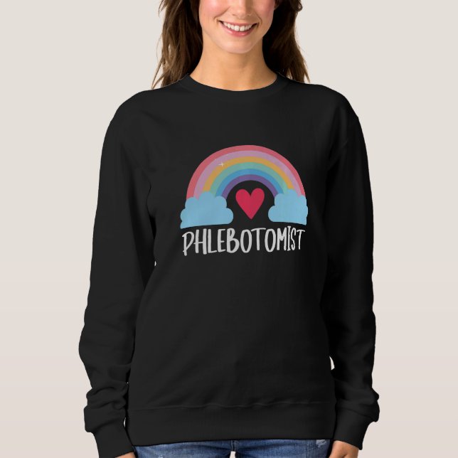 Moletom Phlebotomist Rainbow Heart Phlebotomy Gifts Access (Frente)
