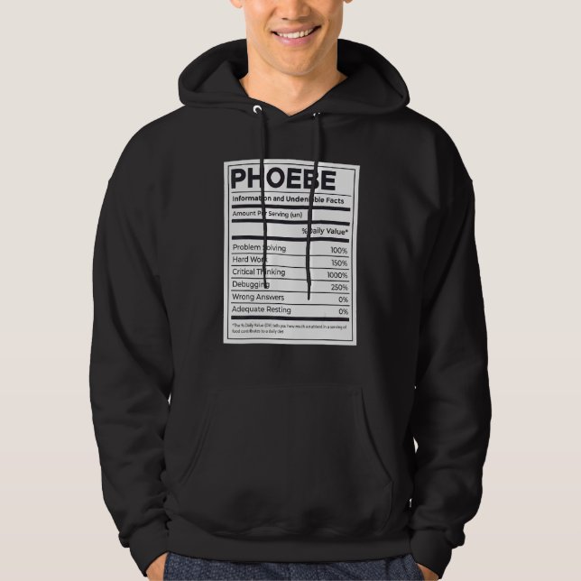 Moletom Phoebe Nutrition Information Problem Solving Duro (Frente)