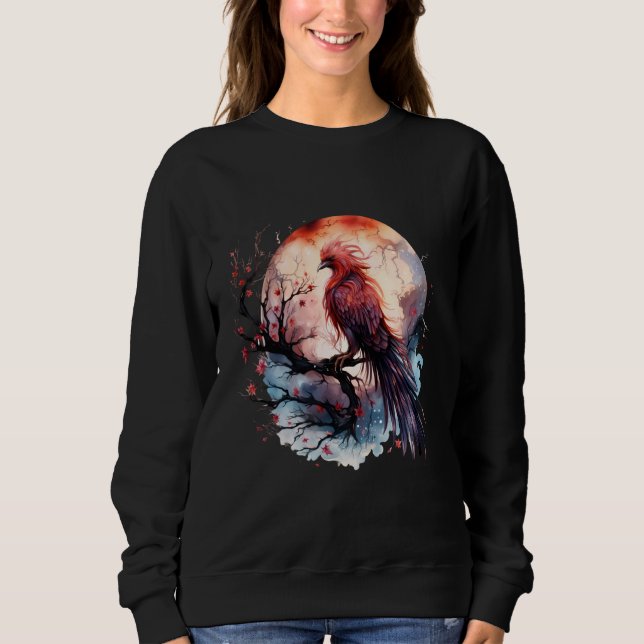 Moletom Phoenix Fire Phoenix Bird Mythic Bird Moon Sakur (Frente)